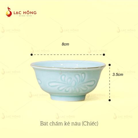  Bát Mắm Vân Hoa Men Xanh Ngọc Kẻ Nâu 