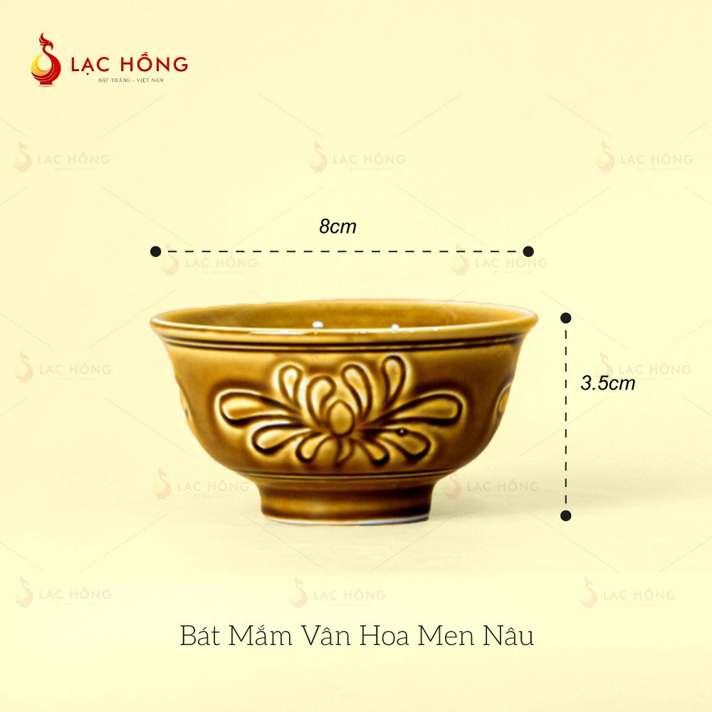 Bát Mắm Vân Hoa Men Nâu