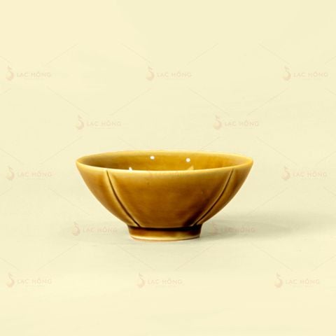 Bộ Bát Đĩa Vân Sen Men Nâu