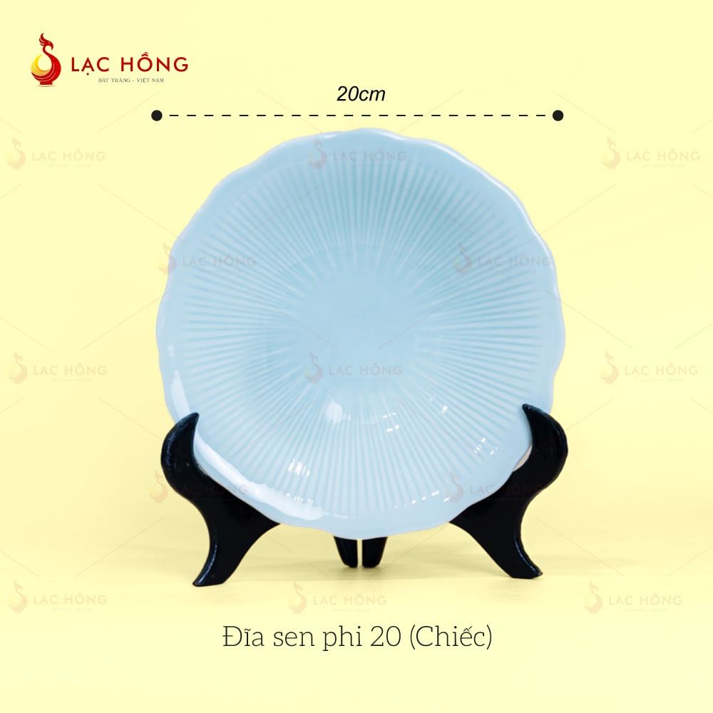 Đĩa Vân Sen Men Xanh Ngọc