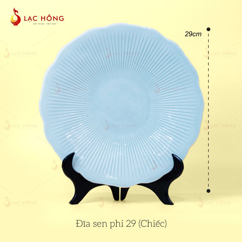 Đĩa Vân Sen Men Xanh Ngọc