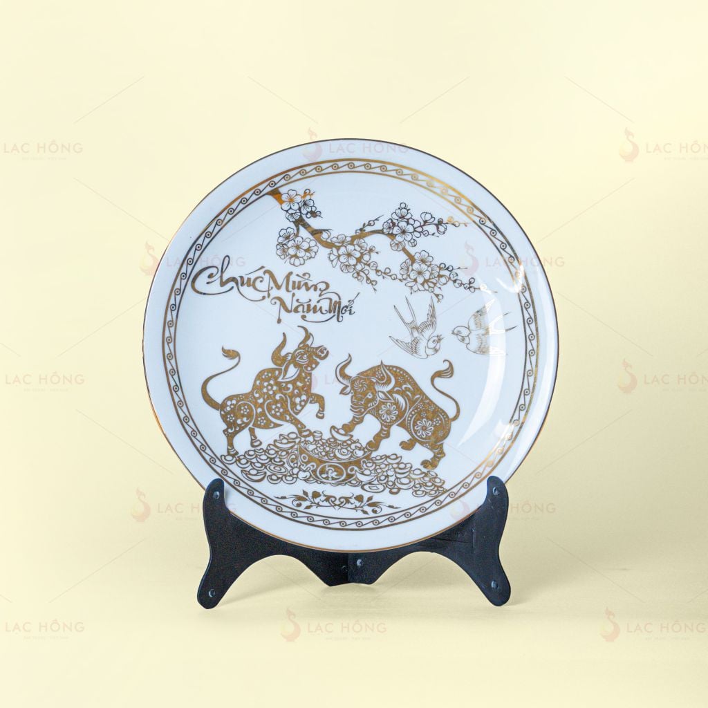 Đĩa Trưng Bày Vẽ Vàng