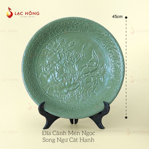  Đĩa Trưng Bày Men Ngọc Song Ngư Cát Hạnh 