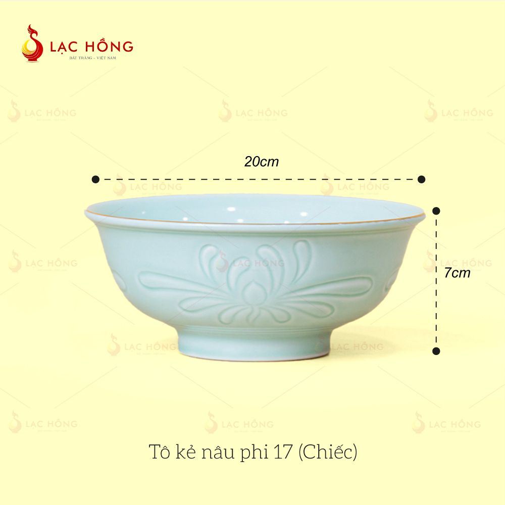 Tô Vân Hoa Men Xanh Ngọc Kẻ Nâu