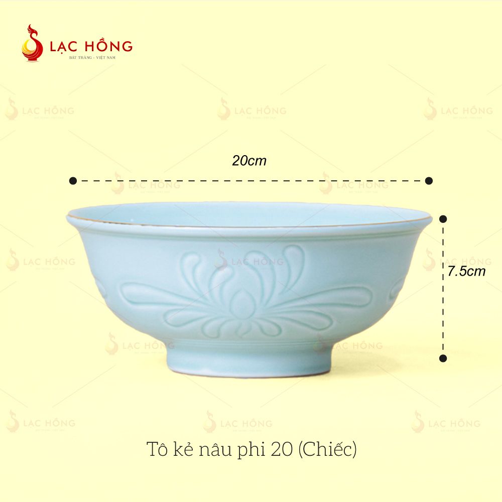 Tô Vân Hoa Men Xanh Ngọc Kẻ Nâu