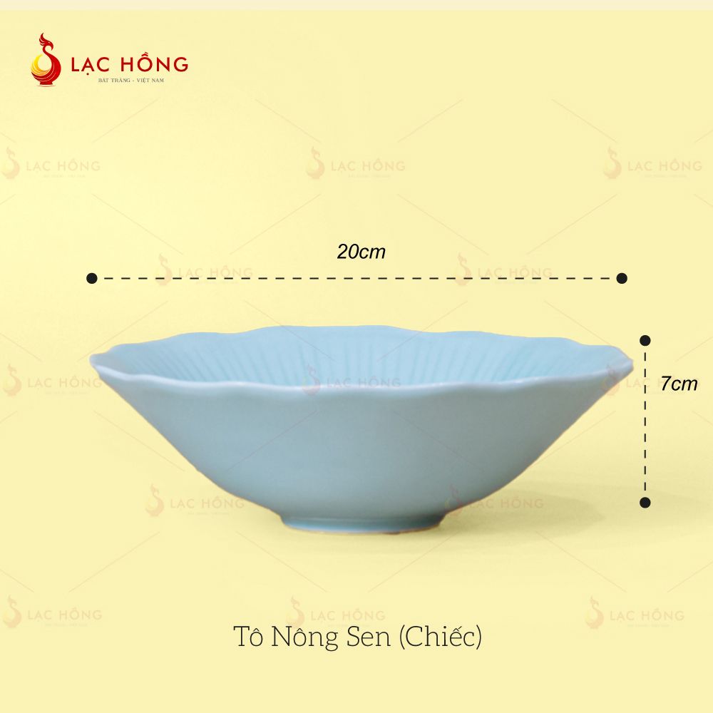Bộ Bát Đĩa Vân Sen Men Xanh Ngọc
