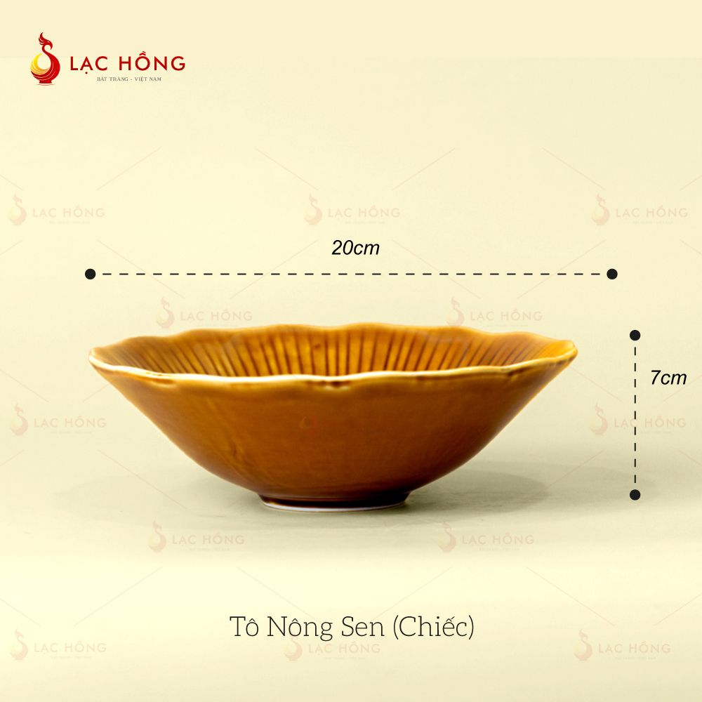 Bộ Bát Đĩa Vân Sen Men Nâu