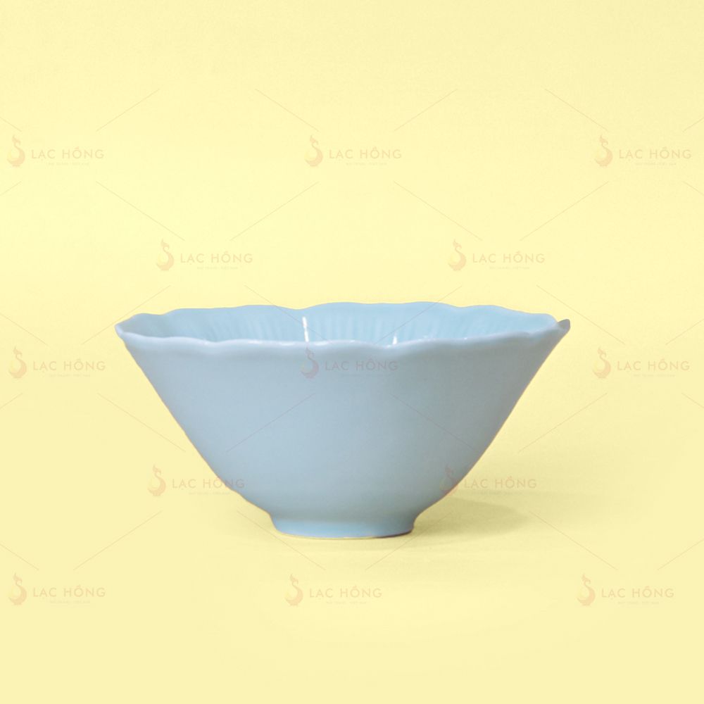 Bộ Bát Đĩa Vân Sen Men Xanh Ngọc
