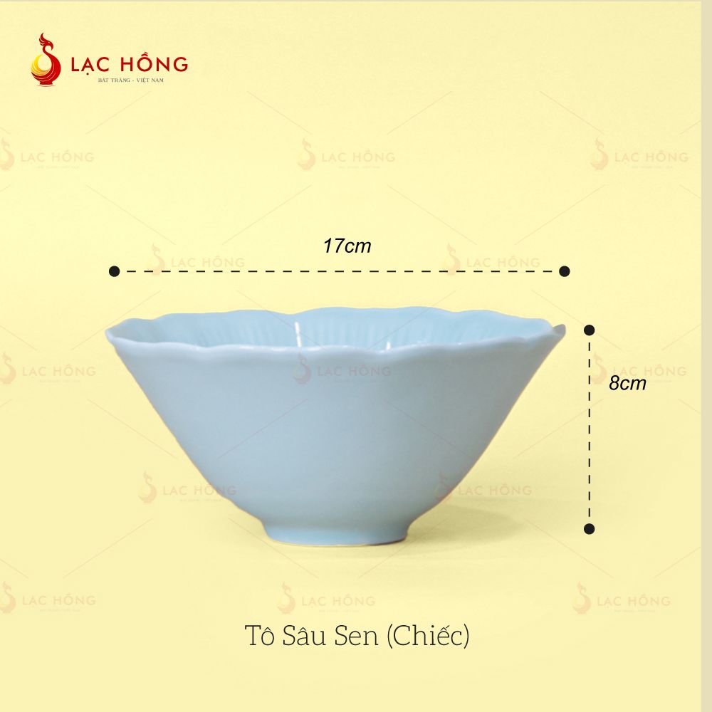 Bộ Bát Đĩa Vân Sen Men Xanh Ngọc