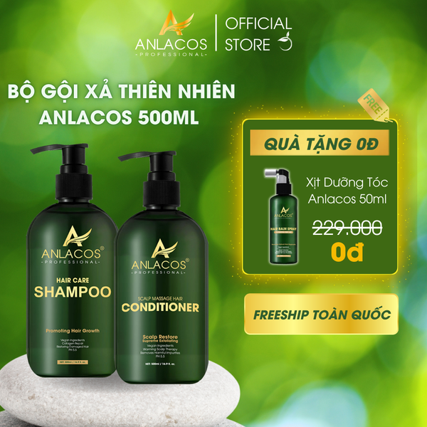 Combo [An Lạc 3] Dầu Gội và Dầu Xả Anlacos (500ml)