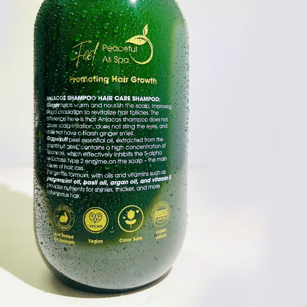 [Tặng máy sấy tóc nóng lạnh Gaabor] Dầu gội Anlacos giúp mọc tóc thuần chay gừng bưởi 500ml