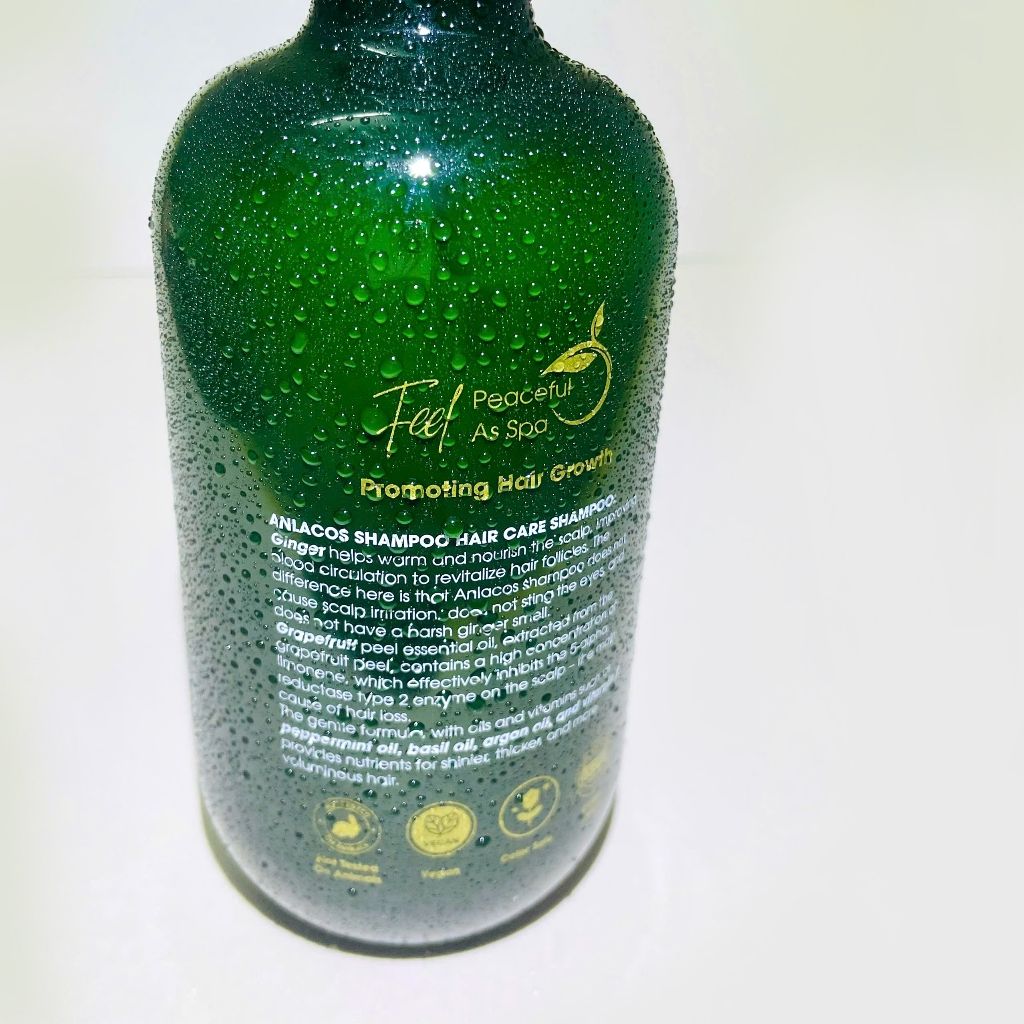 [Tặng máy sấy tóc nóng lạnh Gaabor] Dầu gội Anlacos giúp mọc tóc thuần chay gừng bưởi 500ml