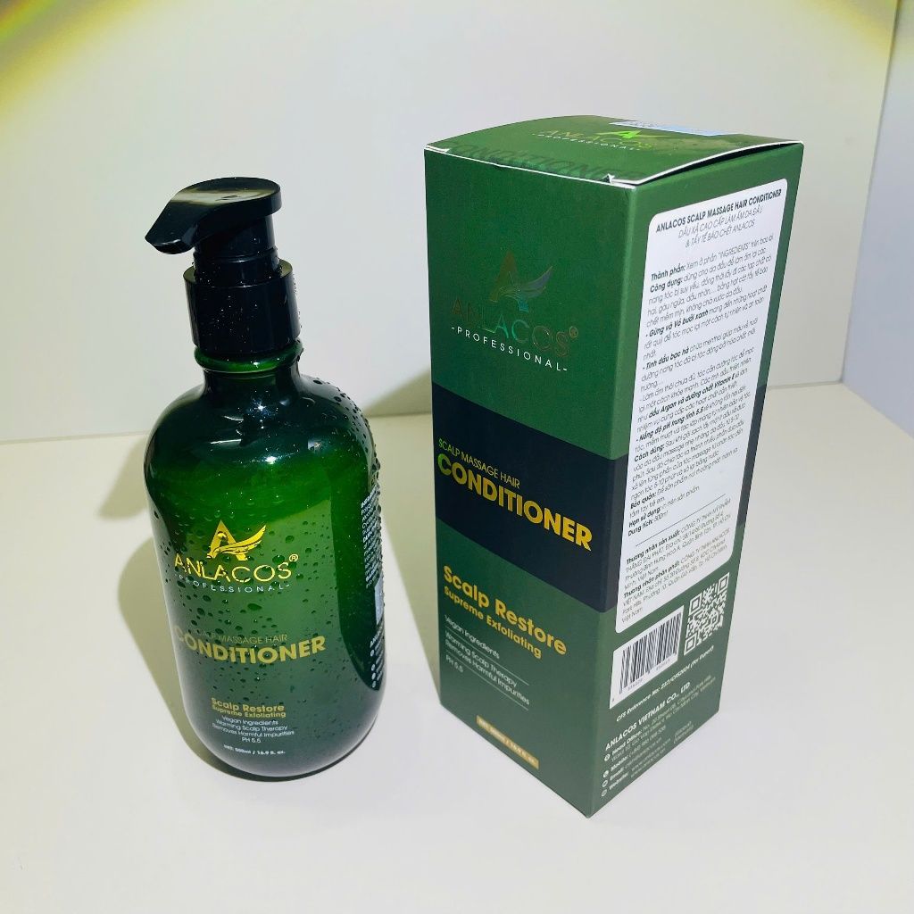[Tặng dầu gội 200ml] Dầu xả Anlacos dùng massage da đầu mọc tóc gừng bưởi 500ml