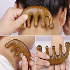 Lược gỗ massage da đầu Anlacos kích mọc tóc, lược gỗ hỗ trợ ấn huyệt lưu thông khí huyết, giảm ê mỏi