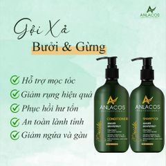 [Tặng sữa tắm 500ml] Combo dầu gội xả Anlacos kích mọc tóc thuần chay thiên nhiên dùng được cho bầu 500ml*2