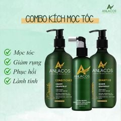 Combo Dầu gội, Dầu xả, Xịt dưỡng tóc Anlacos tinh dầu bưởi giảm rụng mọc tóc Size Lớn