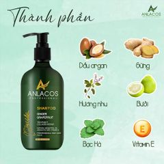 Combo Dầu gội, Dầu xả, Xịt dưỡng tóc Anlacos tinh dầu bưởi giảm rụng mọc tóc Size Lớn
