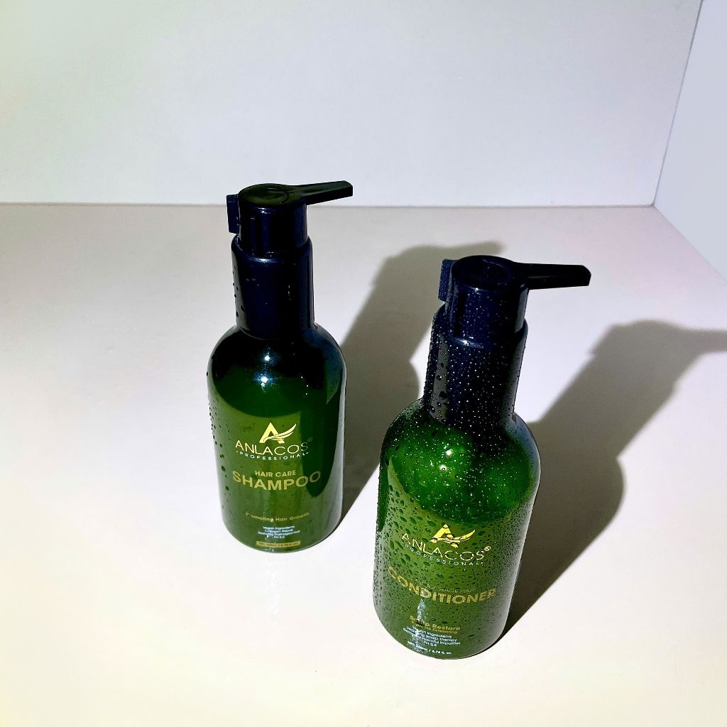 [Tặng xịt dưỡng 50ml] Combo gội xả Anlacos mọc tóc gừng bưởi thuần chay 200ml