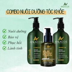 Combo dầu gội, dầu xả, serum Anlacos nuôi dưỡng tóc thuần chay bigsize