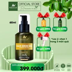 [Tặng sữa tắm 500ml] Serum dưỡng tóc Anlacos dầu dưỡng Argan Oil cao cấp 60ml