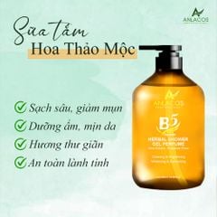 [Tặng dầu gội 200ml] Sữa tắm Anlacos thảo dược hương hoa giảm mụn lưng cấp ẩm mềm mịn da 500ml