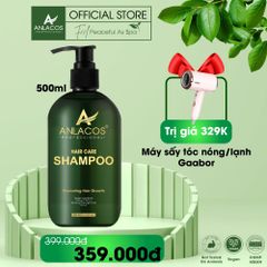 [Tặng máy sấy tóc nóng lạnh Gaabor] Dầu gội Anlacos giúp mọc tóc thuần chay gừng bưởi 500ml