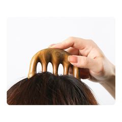 Lược gỗ massage da đầu Anlacos kích mọc tóc, lược gỗ hỗ trợ ấn huyệt lưu thông khí huyết, giảm ê mỏi
