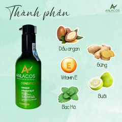 [Tặng lược gỗ đàn hương] Combo gội xả Anlacos mọc tóc gừng bưởi thuần chay 200ml