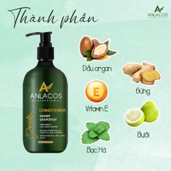 [Tặng dầu xả 200ml] Dầu xả Anlacos dùng massage da đầu mọc tóc gừng bưởi 500ml