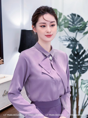 Áo sơ mi Elly purple (tay dài)