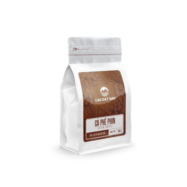 Cà Phê Phin Bột Cầu Đất Túi 500g - Dạng Bột