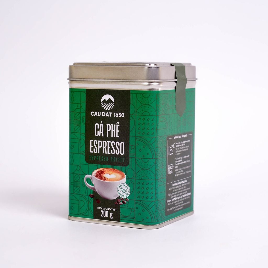 Cà Phê Espresso Bột Cầu Đất Hộp Thiếc 200g - Dạng Bột