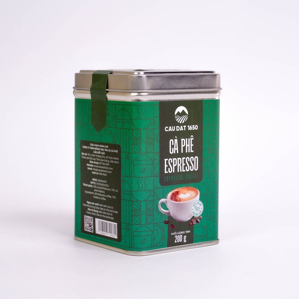 Cà Phê Espresso Bột Cầu Đất Hộp Thiếc 200g - Dạng Bột
