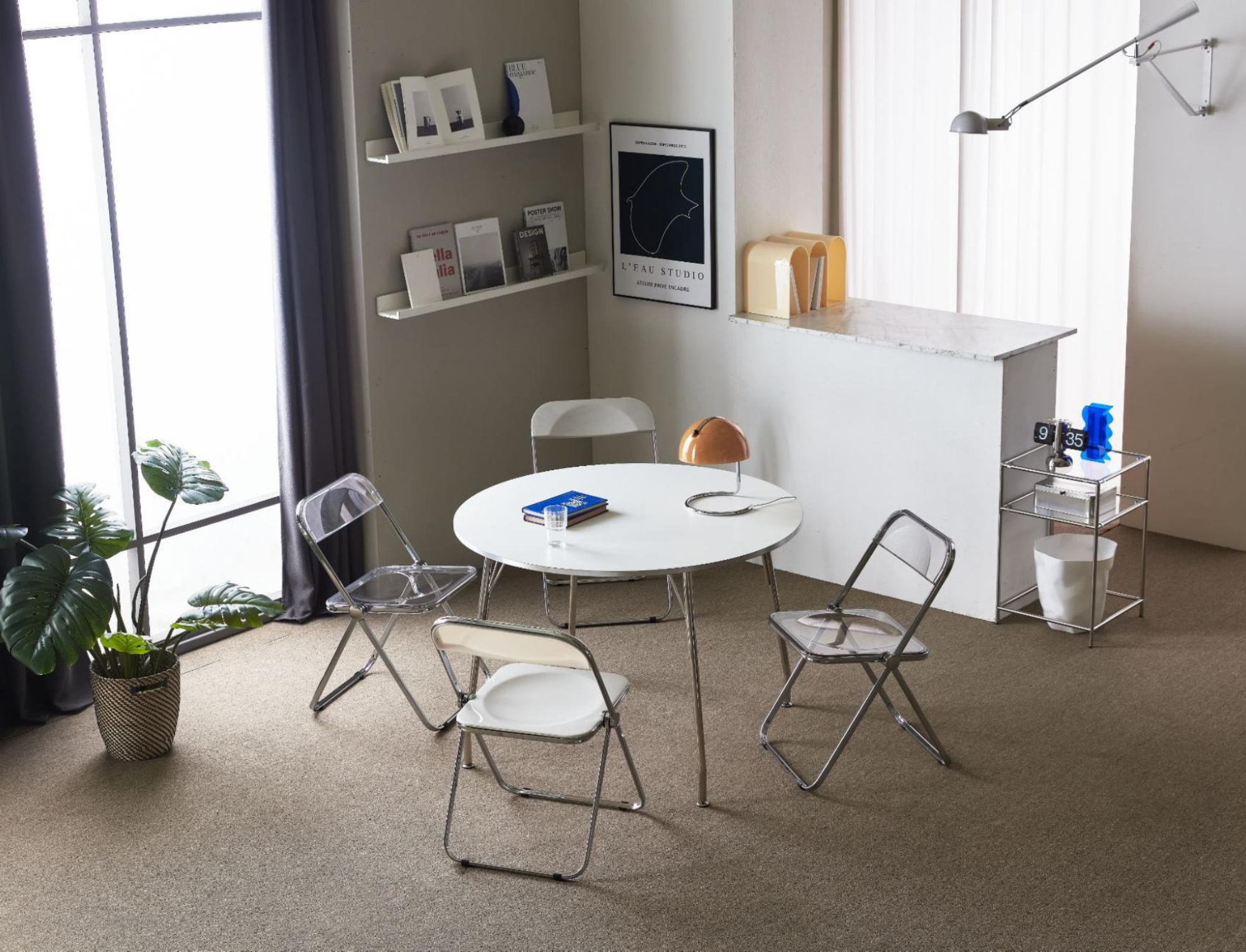 BÀN ĂN TRÒN NHẬP KHẨU SERO HPL VIỀN TRẮNG BẠC (2 CHỖ / 4 CHỖ)