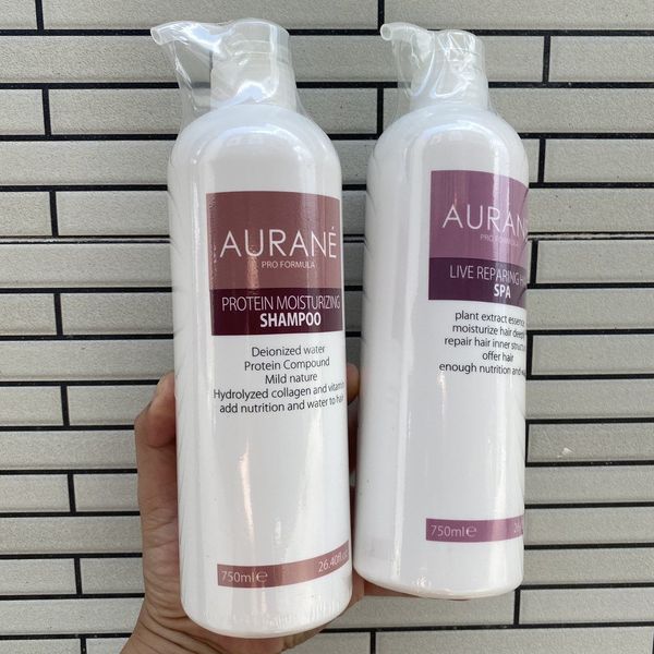 Bộ dầu gội hấp phục hồi tóc Aurane Protein Moisturizing 750mlx2