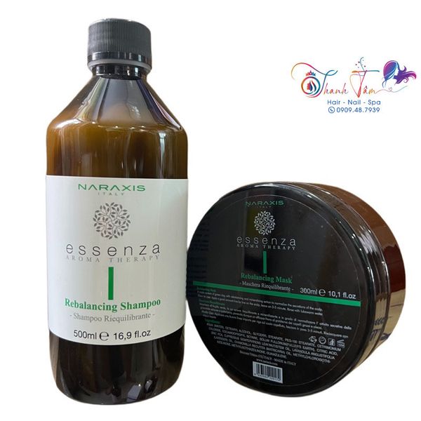 Gội và kem ủ cân bằng da dầu Inebrya NARAXIS ESSENZA AROMA THERAPY REBALANCING 500ml/300ml { New }