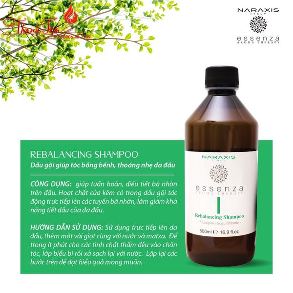Dầu gội cân bằng da dầu INEBRYA NARAXIS ESSENZA AROMA THERAPY REBALANCING 500ml
