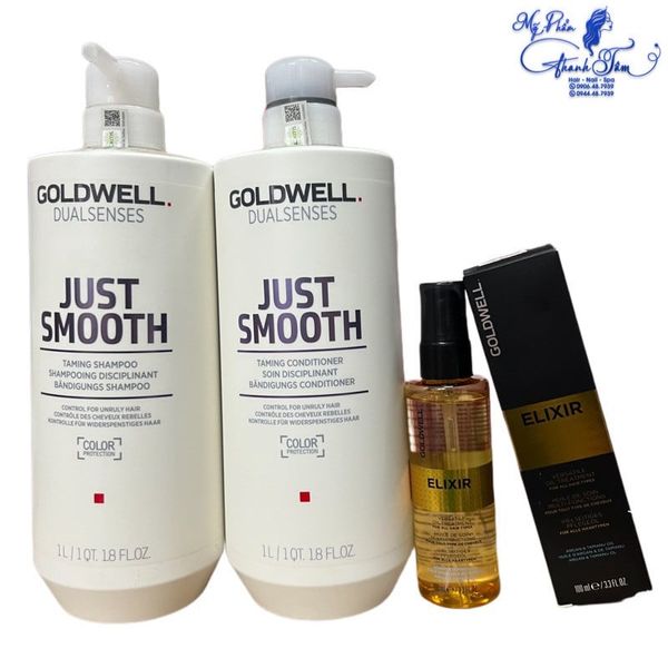 Chăm sóc tóc suôn mượt Goldwell Just Smooth 1000mlx2/100ml [ New ]