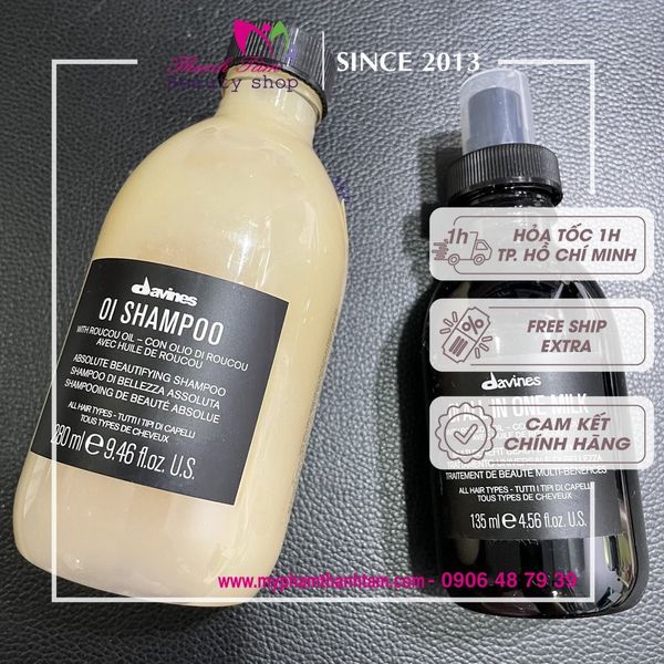 Combo dầu gội và xịt dưỡng chăm sóc tóc hoàn mỹ Davines OI 280ml/135ml - new