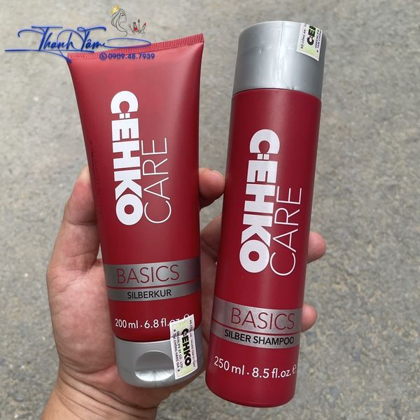 Gội xả khử sắc tố vàng Cehko Silber Silver 250ml/200ml