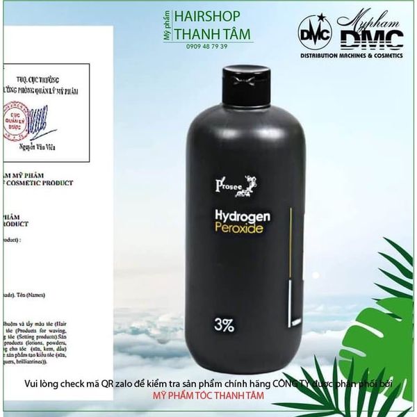 Oxy trợ nhuộm và nâng nền tóc Prosee Hydrogen Peroxide 1000ml - chính hãng