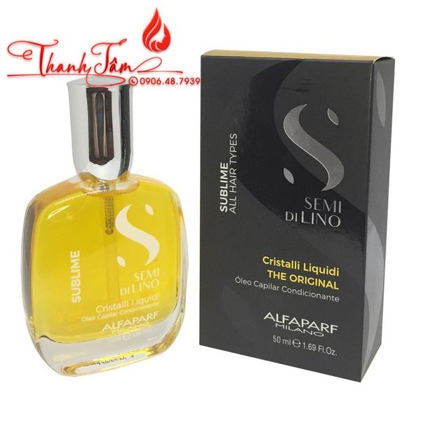 Tinh dầu SDL bóng mượt cho mọi loại tóc Semi Di Lino Cristalli Liquidi THE ORIGINAL Alfaparf Milano 50ml (2022)