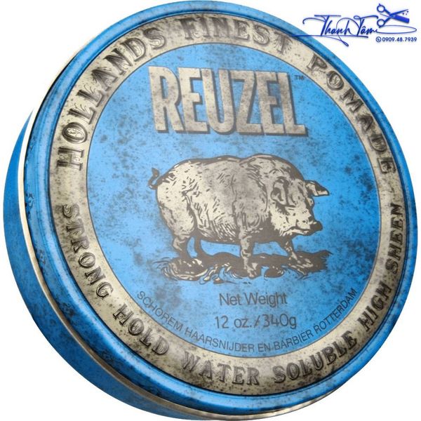 Sáp giữ nếp cứng độ bóng cao Reuzel Blue Strong Hold Water Soluble 340gr [ New ]