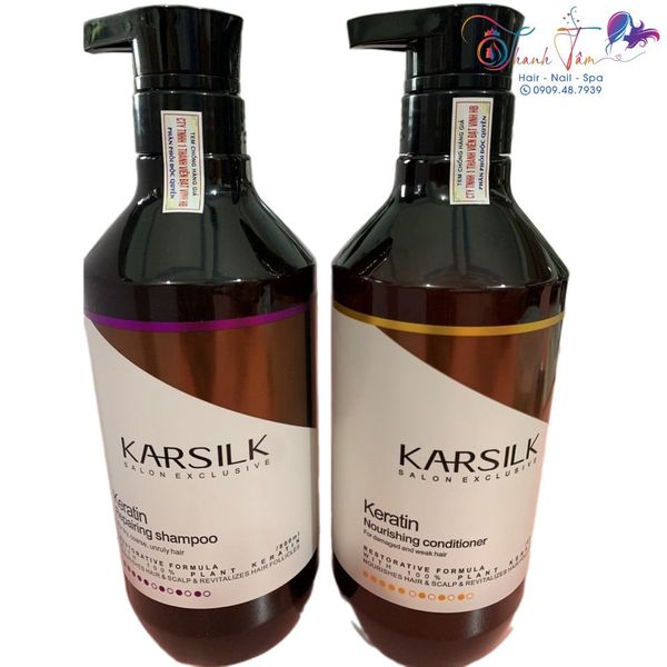 Dầu gội xả siêu mềm mượt Karsilk keratin nourishing 800mlx2 [ New ]