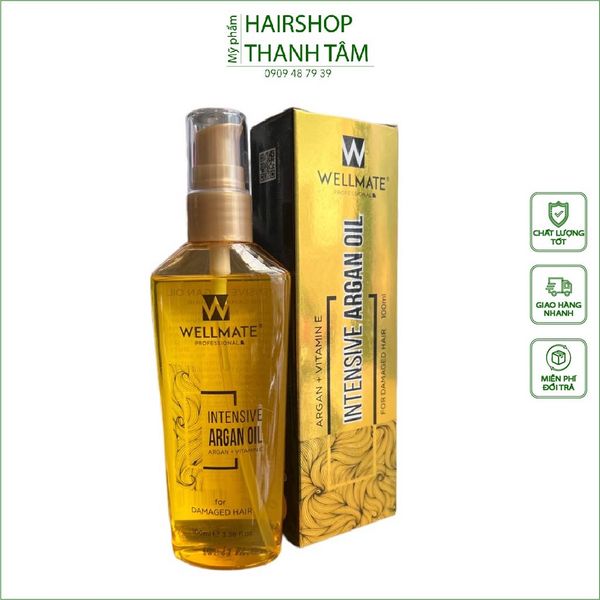 Tinh dầu Wellmate dưỡng tóc cao cấp Intensive Argan Oil 100ml - chính hãng