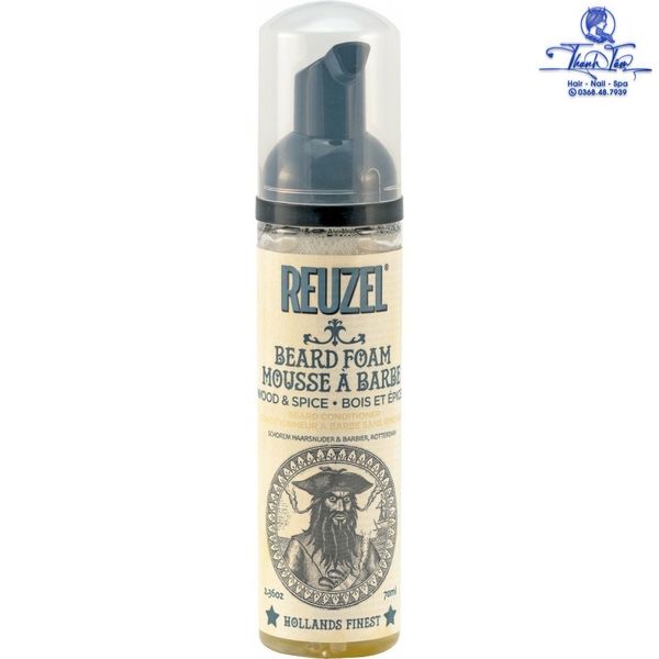Bọt dưỡng ẩm và khử mùi râu Beard Foam Reuzel ( Wood & Spice ) 70ml [ New ]