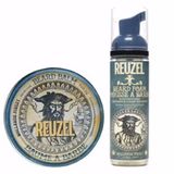Bọt dưỡng ẩm và khử mùi râu Beard Foam Reuzel ( Wood & Spice ) 70ml [ New ]