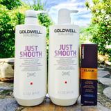 Chăm sóc tóc suôn mượt Goldwell Just Smooth 1000mlx2/100ml [ New ]
