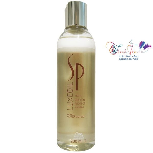 Dầu gội Argan dưỡng chăm sóc tóc hư tổn SP Wella Keratin Luxe Oil Shampoo 200ml [ New ]