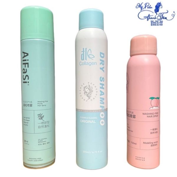 Dầu gội khô chống bết, tạo phồng tóc AIFASI Washing Free Hair Spray 200ml [ New ]